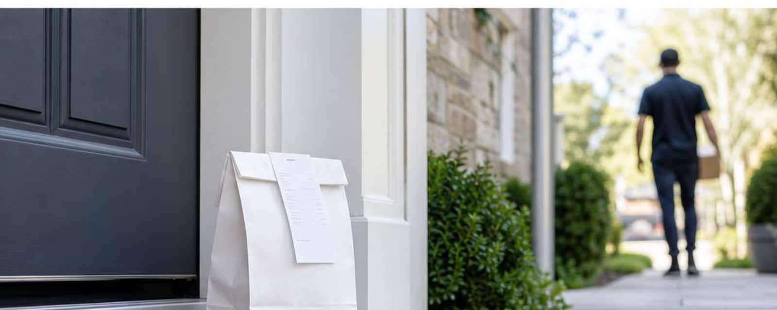 Prescription delivery arriving at a patient's door