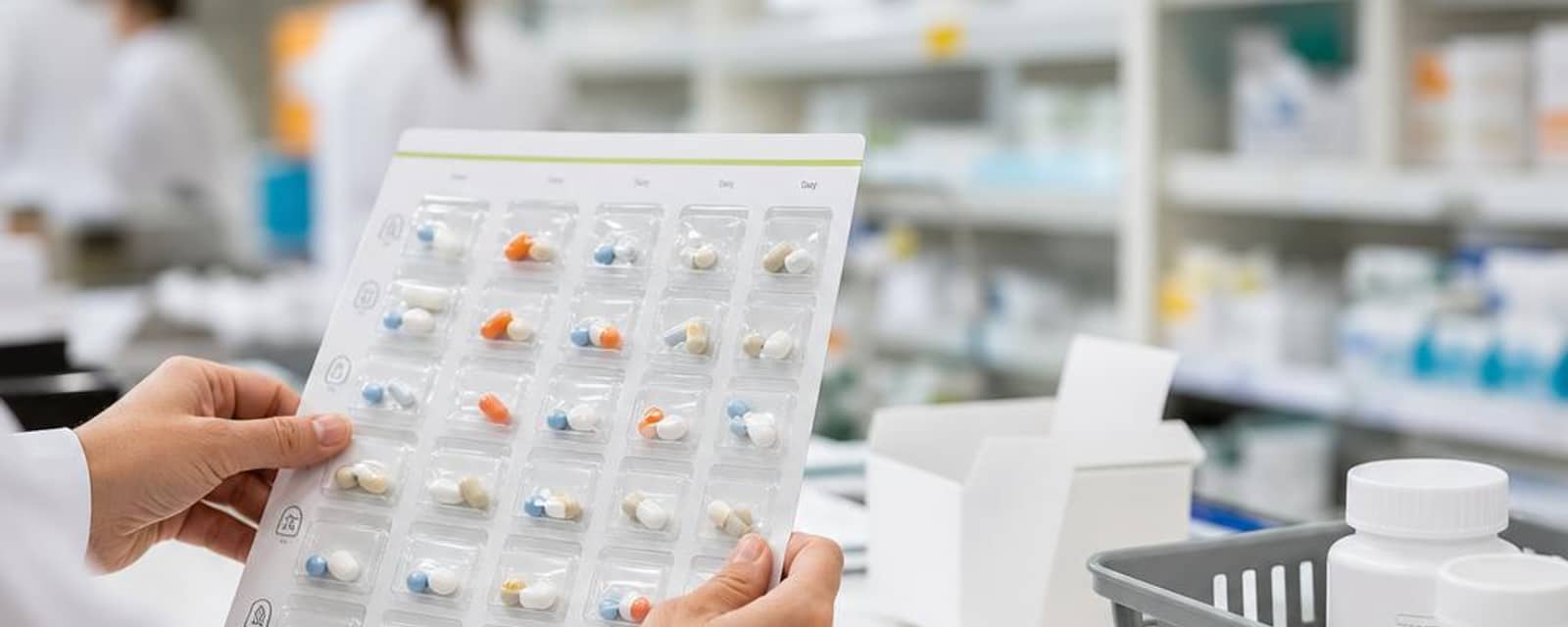 Dispill multi-dose blister pack organized by day and time